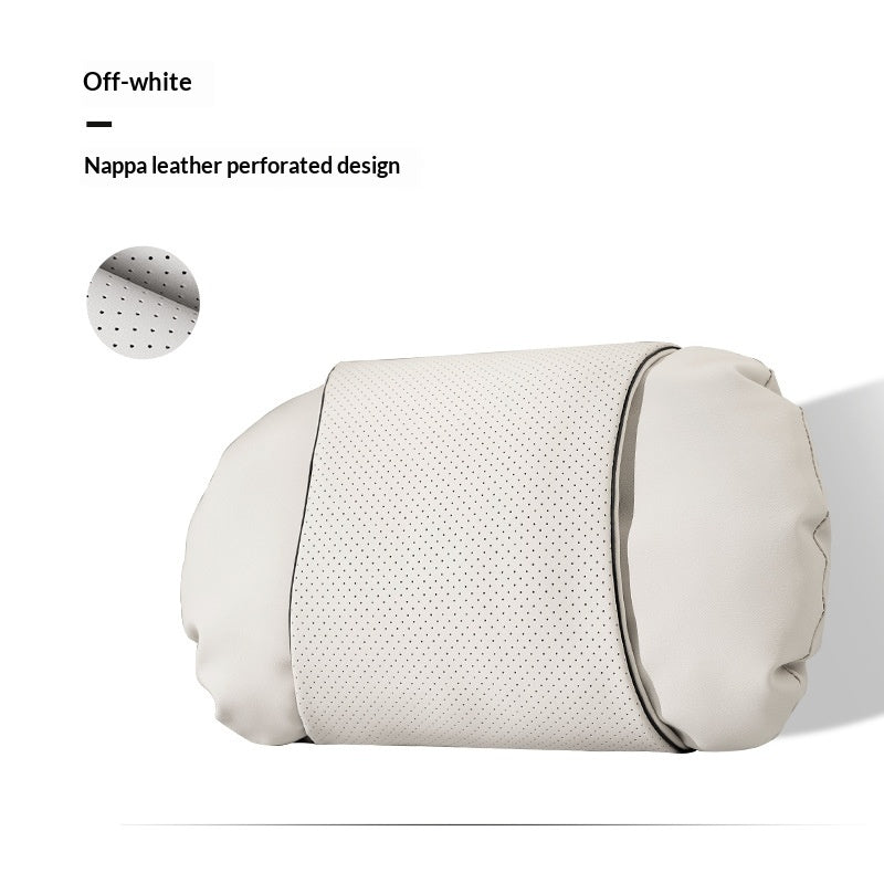 Leather-style car headrest pillow