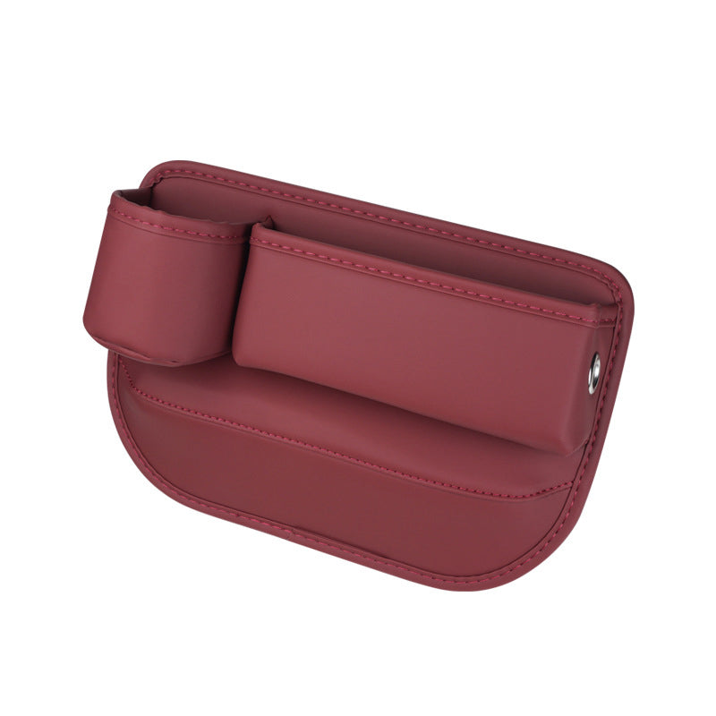 Leather car seat gap filler organizer - Red / Driver Seat