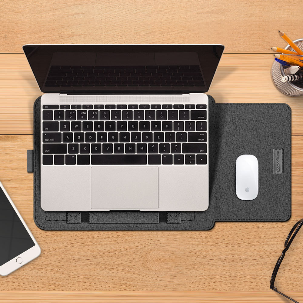 PU leather laptop sleeve with front pocket
