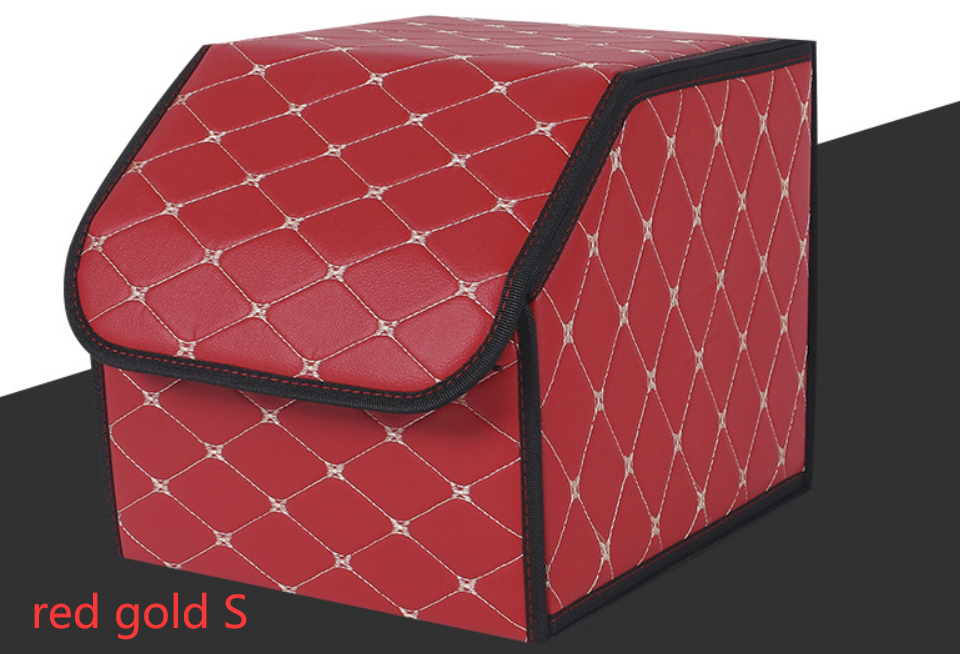 Quilted leather foldable trunk organizer box - view 3