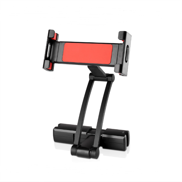 Black car headrest tablet holder with folding extension arm - view 5