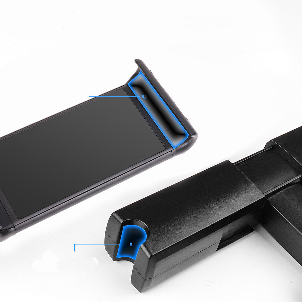 Black car headrest tablet holder with folding extension arm - view 4
