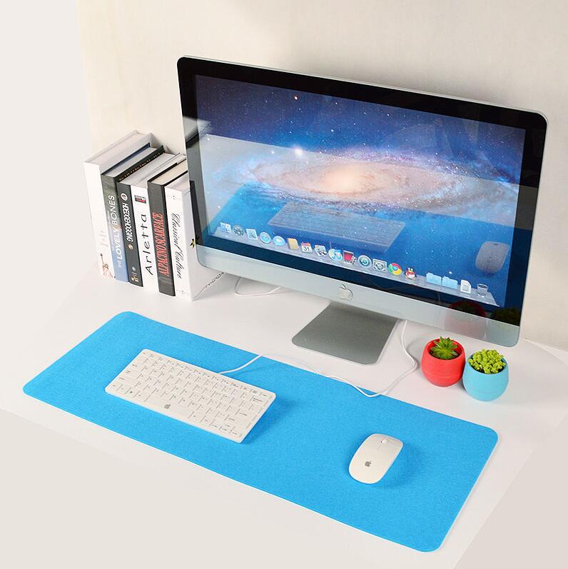 Felt desk mat and mouse pad - Blue