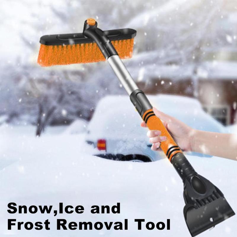 Extendable car snow brush with ice scraper - view 4