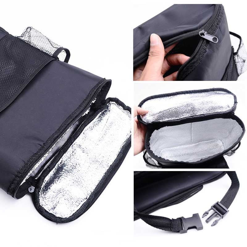 Insulated car seat back organizer with bottle pockets - view 2