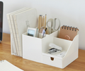 White desk organizer with compartments and a drawer - view 4