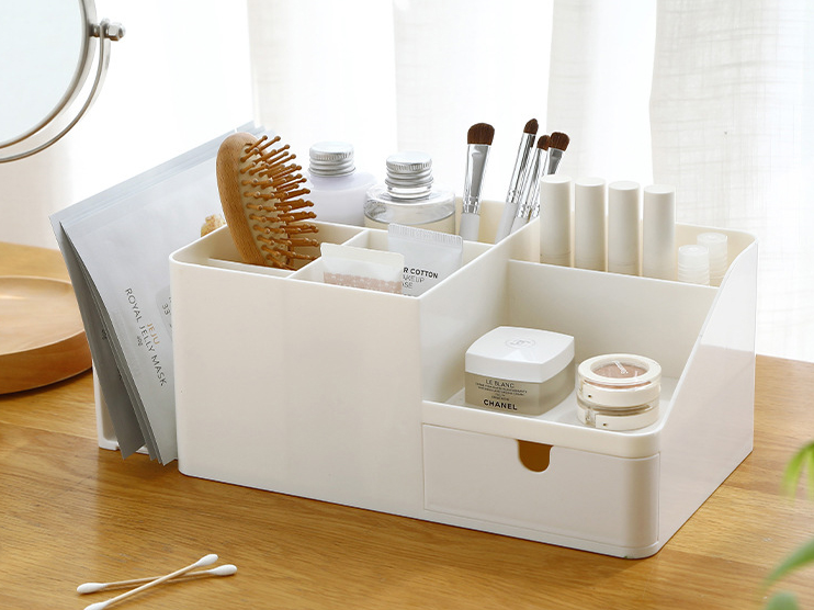 White desk organizer with compartments and a drawer - view 5