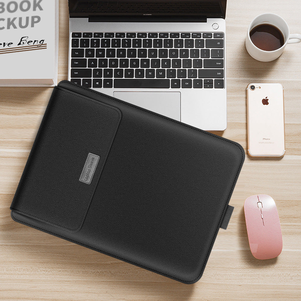 PU leather laptop sleeve with front pocket - view 4