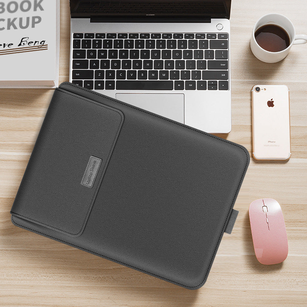 PU leather laptop sleeve with front pocket - view 6