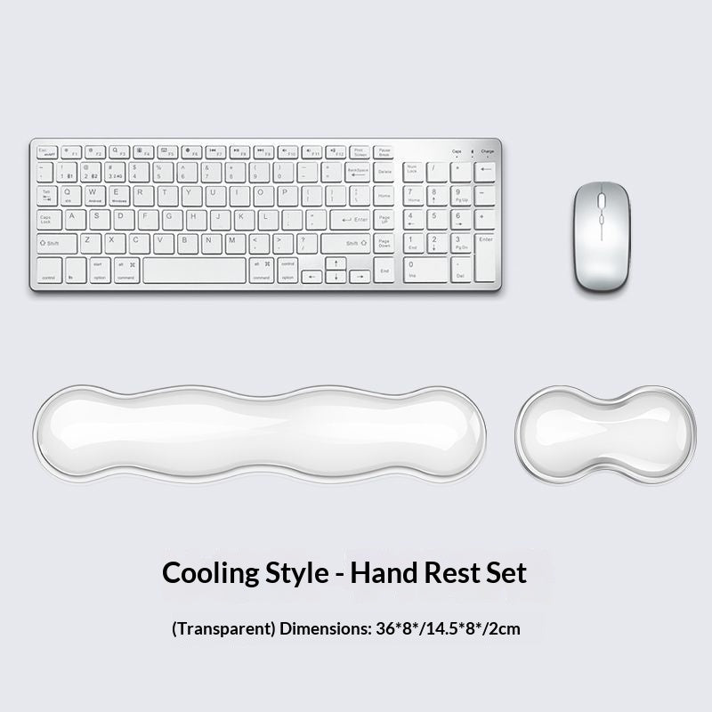 Clear silicone wrist rest - Clear white / Keyboard + mouse set