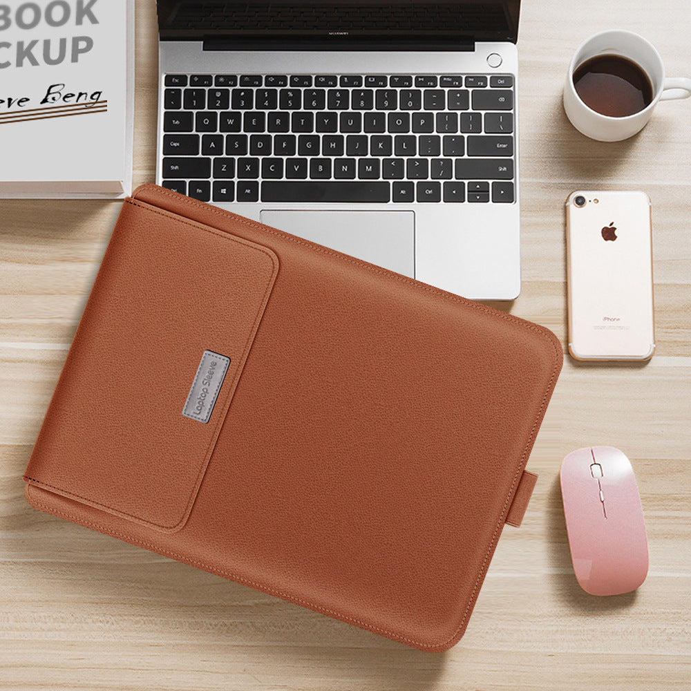 PU leather laptop sleeve with front pocket - view 7