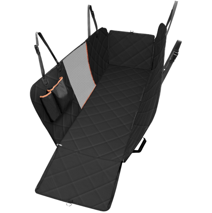 Dog car seat cover hammock with mesh window on a back seat - view 5