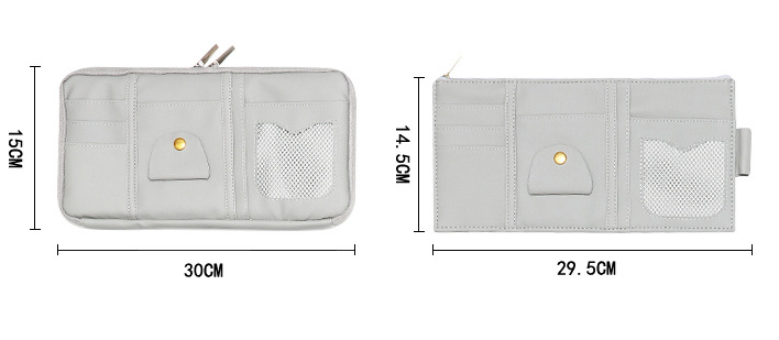 Leather car sun visor organizer