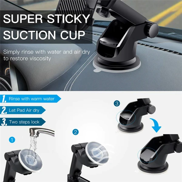 Windshield and air vent car phone mount