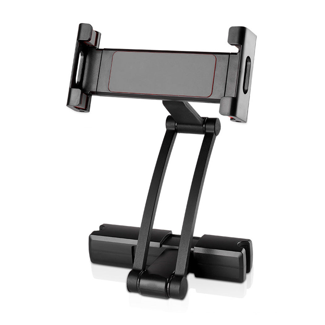Black car headrest tablet holder with folding extension arm - view 2