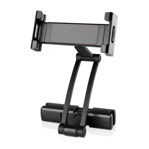 Black car headrest tablet holder with folding extension arm - view 2