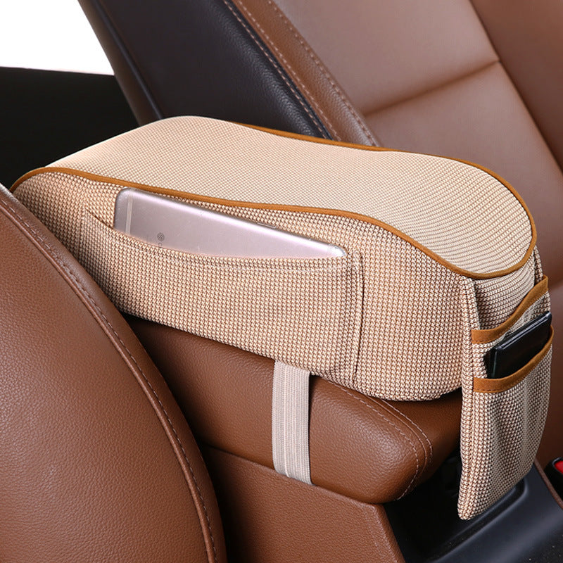 Car center console armrest cushion with side pocket - view 5