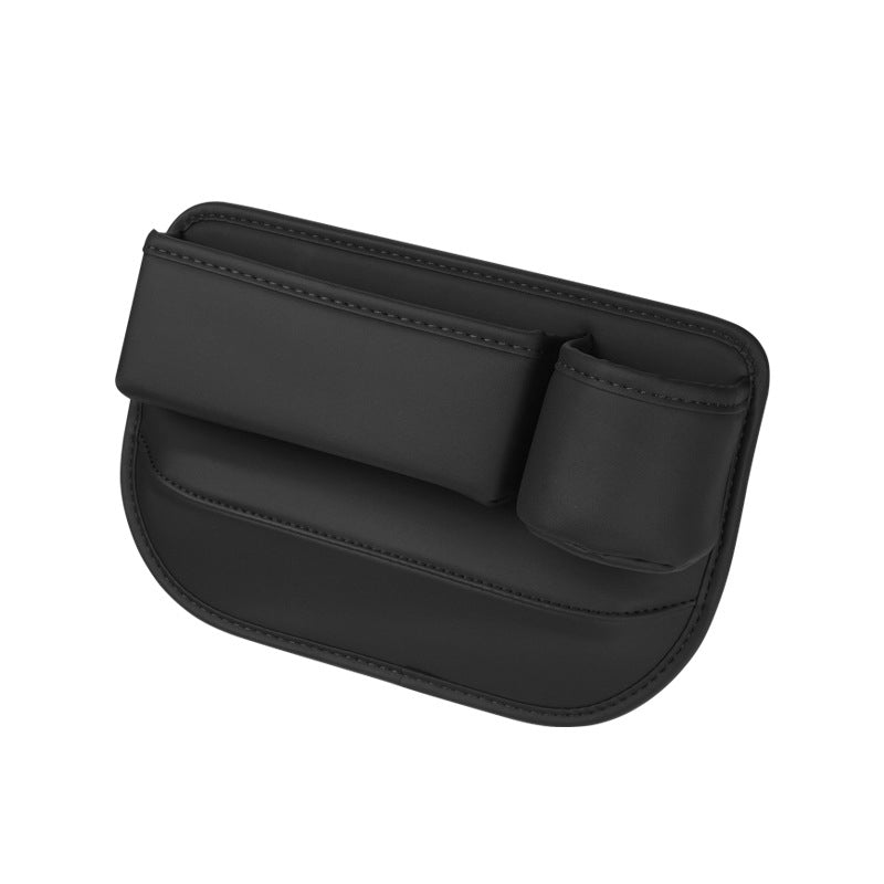 Leather car seat gap filler organizer - Black / Passenger seat