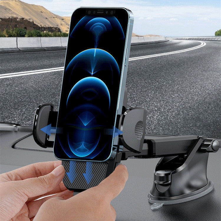Suction cup car phone mount holding a phone on a dashboard - view 5