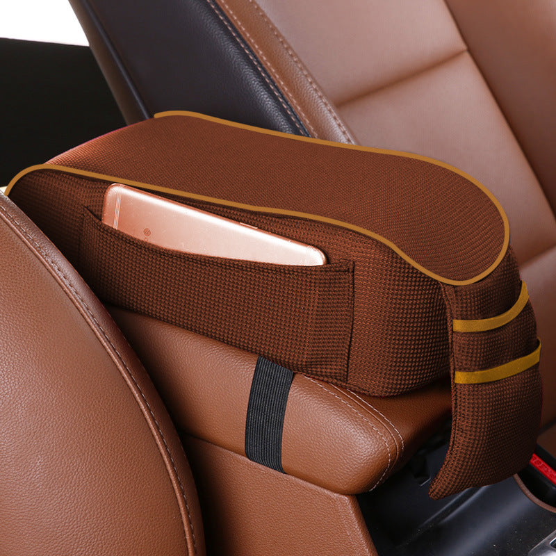 Car center console armrest cushion with side pocket - view 3