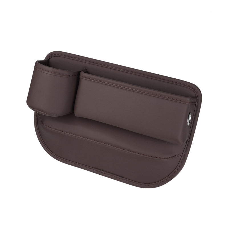 Leather car seat gap filler organizer - Brown / Driver Seat