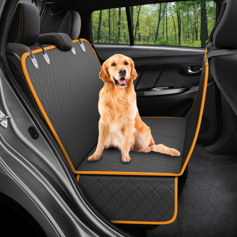Dog car seat cover hammock with mesh window on a back seat - view 7