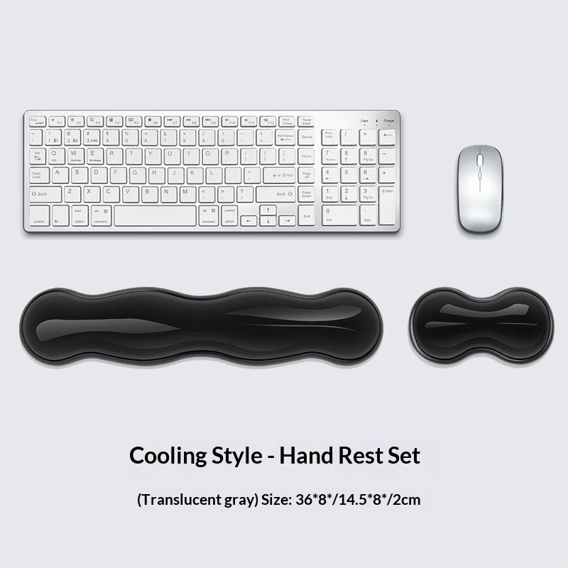 Clear silicone wrist rest - Clear gray / Keyboard + mouse set