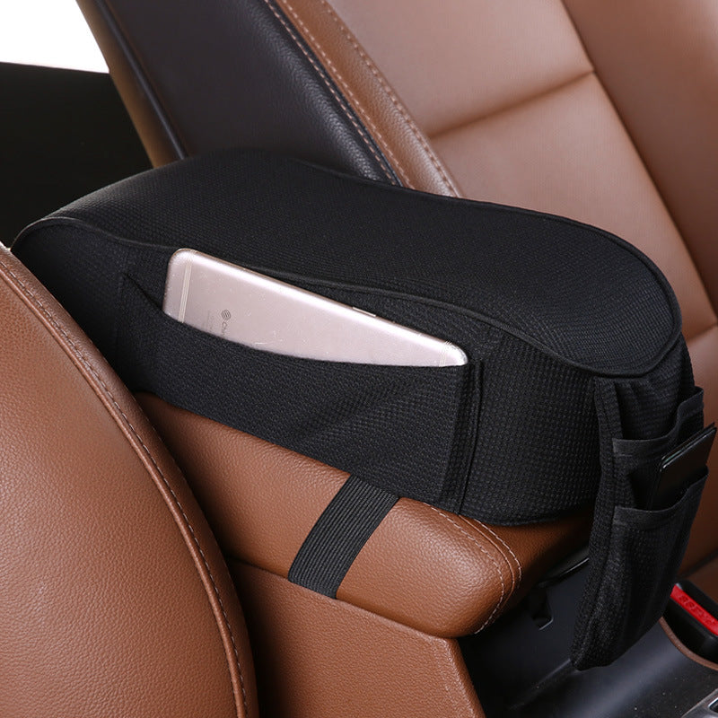 Car center console armrest cushion with side pocket - view 6