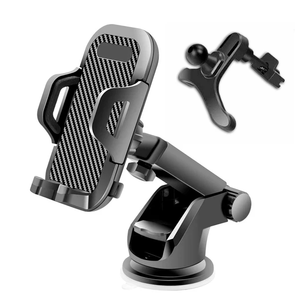 Windshield and air vent car phone mount