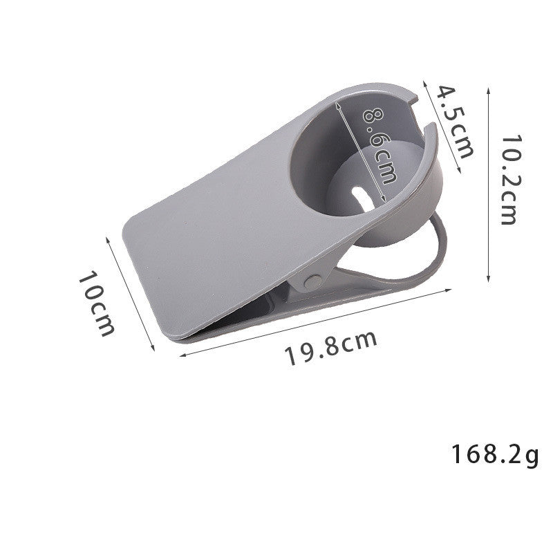 Clip-on desk cup holder clamped to a table edge - view 4