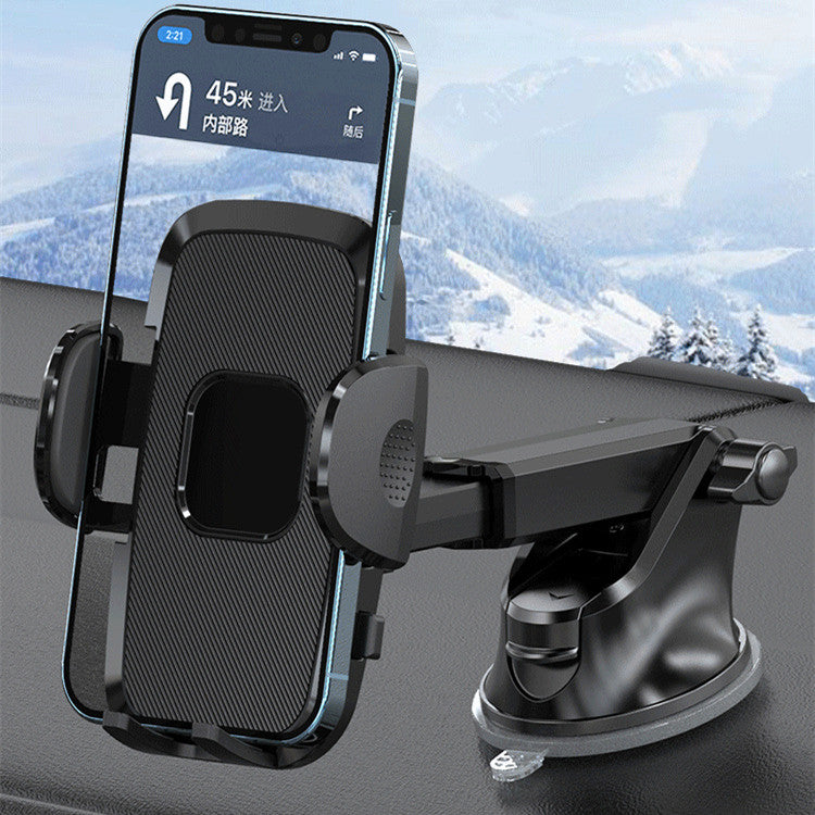 Suction cup car phone mount holding a phone on a dashboard - view 2
