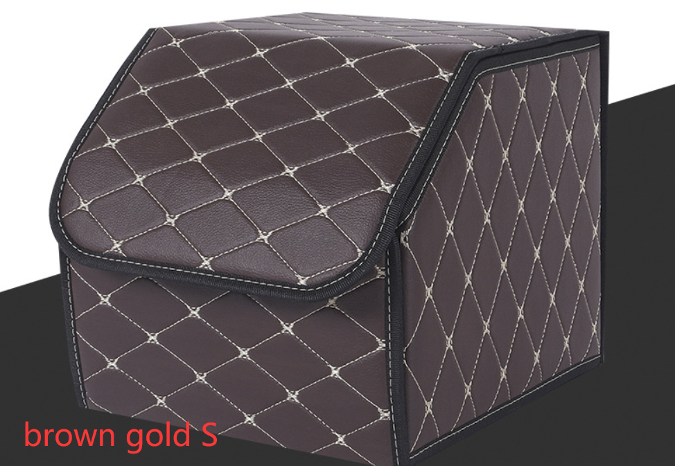 Quilted leather foldable trunk organizer box - view 5