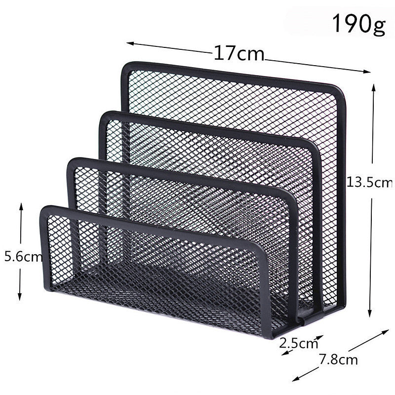 Mesh Desk File Organizer - 3-Slot Letter Sorter