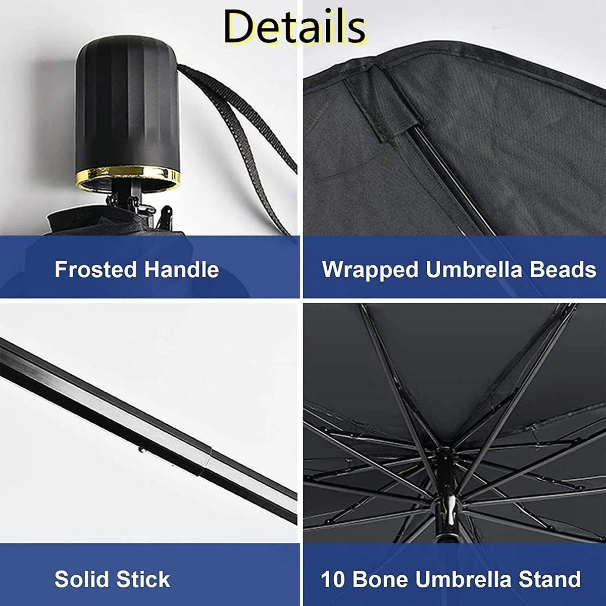 Foldable umbrella windshield sun shade