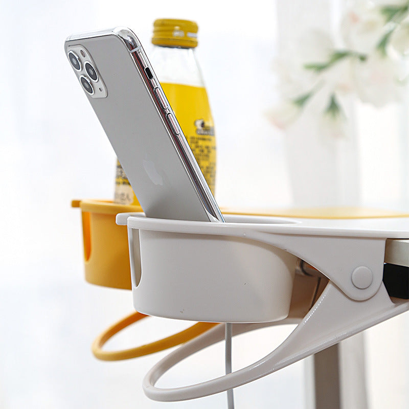 Clip-on desk cup holder clamped to a table edge - view 5