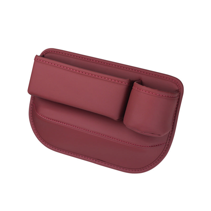 Leather car seat gap filler organizer - Red / Passenger seat