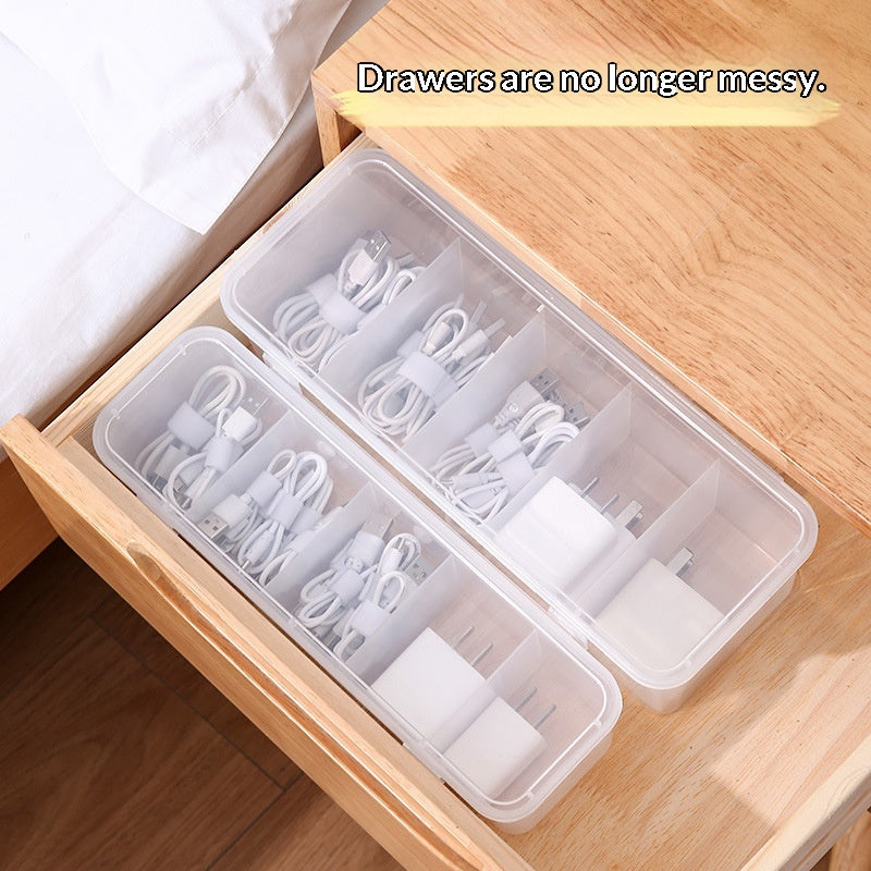 Cable organizer box with compartments