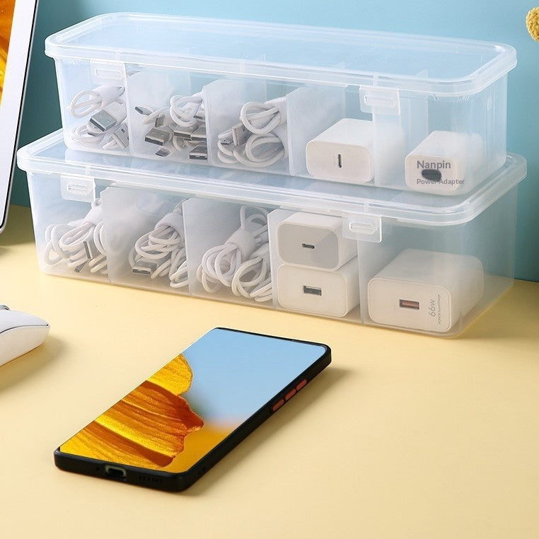 Cable organizer box with compartments