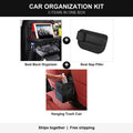 Car Organization Kit: seat back organizer, seat gap filler and hanging trash can in one box