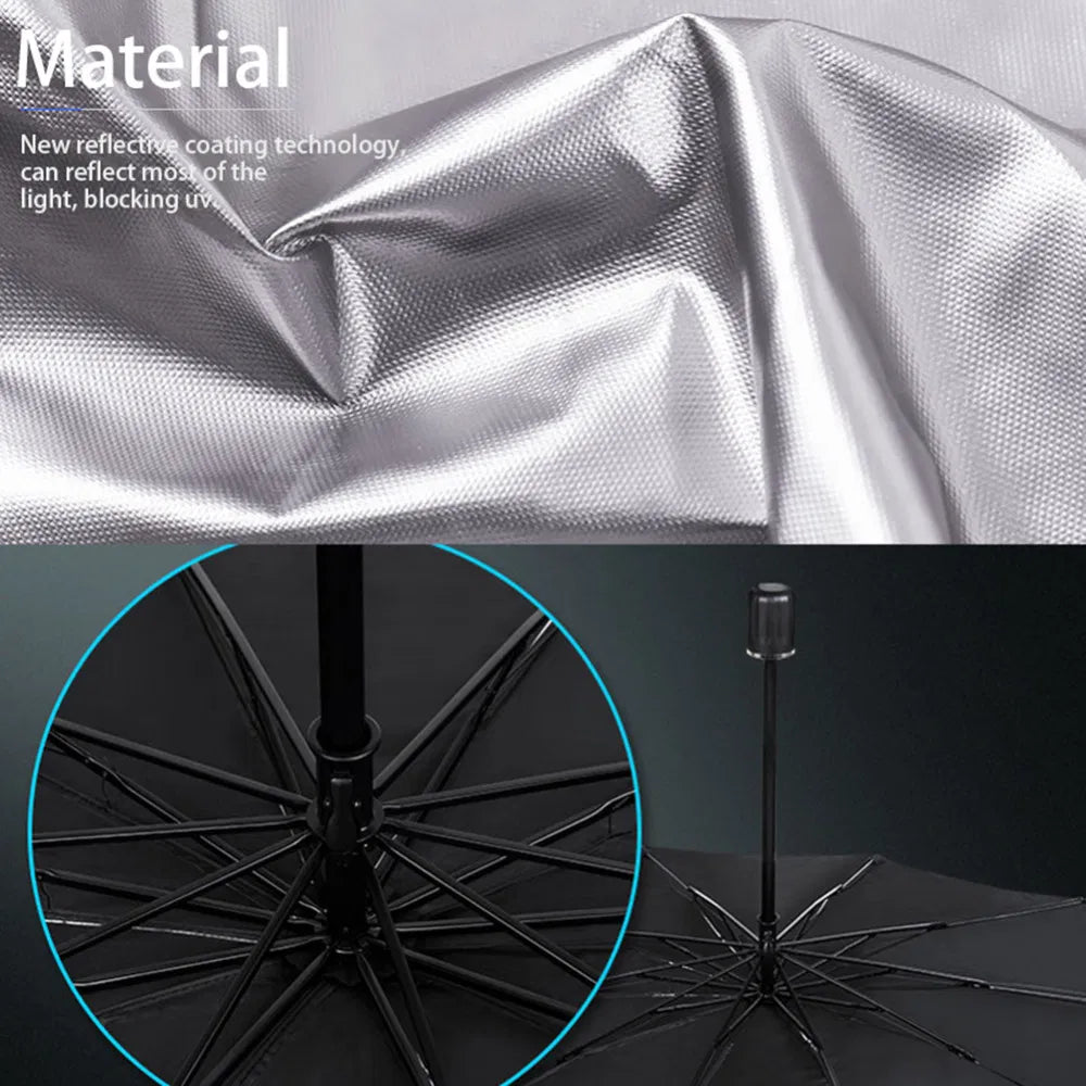 Foldable umbrella windshield sun shade