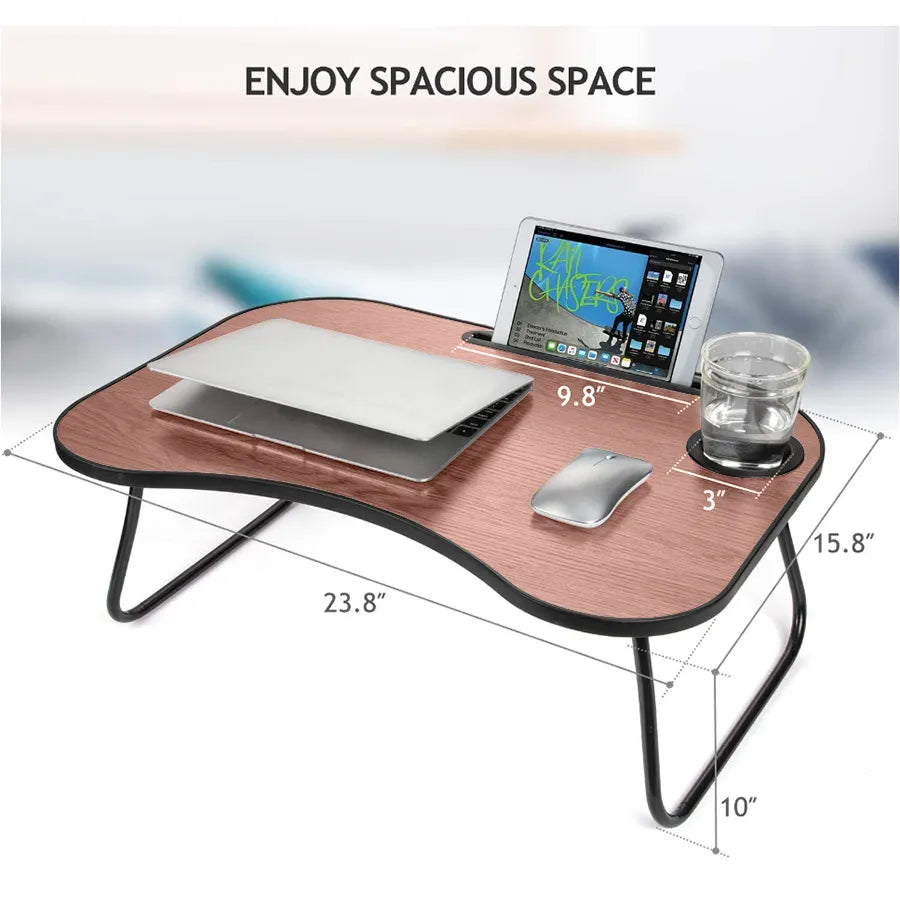 Foldable wooden lap desk