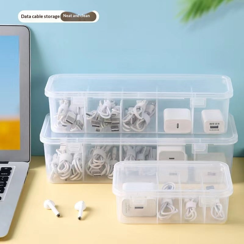 Cable organizer box with compartments