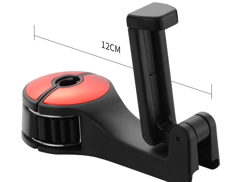 Car headrest hook with fold-out phone holder - view 5
