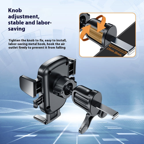Black car air vent phone holder with hook clip - view 2